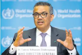  ?? AP ?? Tedros Adhanom Ghebreyesu­s.