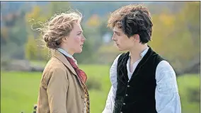  ?? [COLUMBIA PICTURES PHOTO] ?? Saoirse Ronan and Timothee Chalamet star in “Little Women.”
