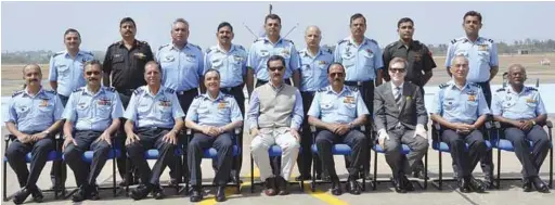  ??  ?? Minister of State for Defence Jitendra Singh along with Air Chief Marshal
N.A.K. Browne and other officials after inducting Pilatus PC-7 MkII