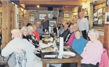  ??  ?? Members of the Memories Group enjoying lunch in The Red Lion in West Boldon.