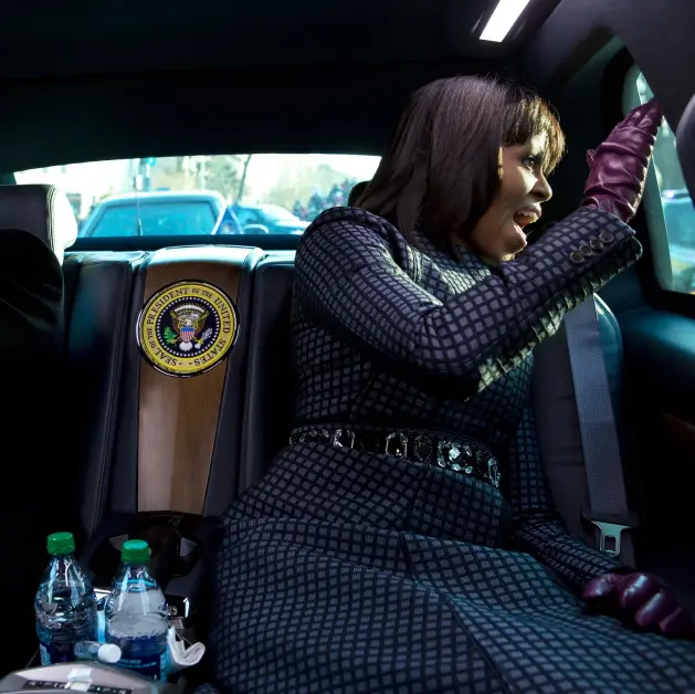  ??  ?? Above: President Barack Obama and First Lady Michelle Obama ride in the inaugural parade in Washington, DC, January 2013.