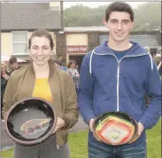  ??  ?? LEFT: Siobhán Goodwin and John Joe Hussey, both from the Maharees, who were named best oarswoman and oarsman of the day at Ventry Regatta.