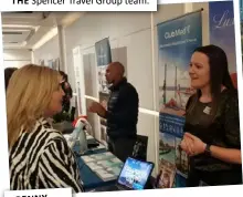  ?? ?? PENNy Spencer chats with Celebrity Cruises’ Jess Jones during the supplier showcase.