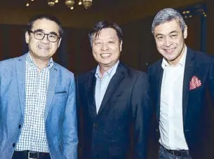  ??  ?? RLC president and CEO Frederick Go, Henry Yap and Anthony Pangilinan