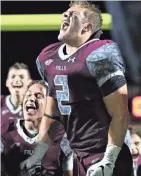  ?? CURT HOGG / NOW NEWS GROUP ?? Menomonee Falls linebacker Brett Boram lets out a yell after his team beat Brookfield East on Sept. 13.