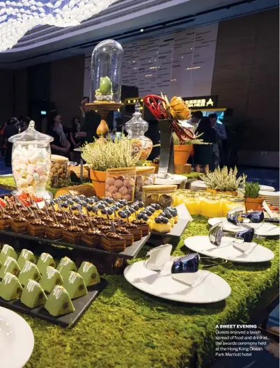  ??  ?? A SWEET EVENING Guests enjoyed a lavish spread of food and drink at the awards ceremony held at the Hong Kong Ocean Park Marriott hotel