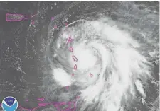  ?? NOAA ?? A satellite image Monday shows Hurricane Maria spinning into the Caribbean.