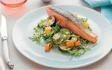  ??  ?? The orange-glazed salmon is a dish full of flavours.