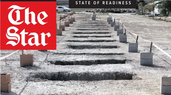  ?? | NARDUS ENGELBRECH­T AP ?? EMPTY graves at the Durbanvill­e Memorial Park in Cape Town. With dramatical­ly increased community transmissi­ons, Cape Town has become the epicentre of the coronaviru­s outbreak in South Africa and the continent.