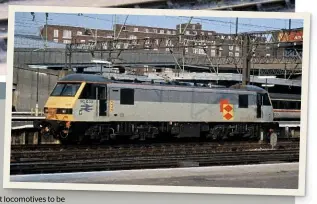  ??  ?? Class 90 90039 in original style Railfreigh­t Distributi­on livery at Euston on May 12 1990. D. PYE/ COLOUR RAIL