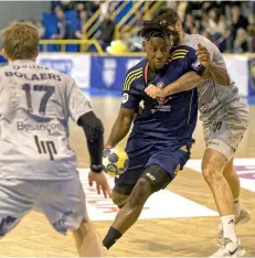  ??  ?? Aurélien Tchitombi, auteur de 3 buts face à Besançon