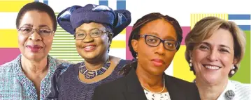  ??  ?? Co-authors of the open letter (from left) Mrs Machel, Dr Okonjo-Iweala, Dr Songwe and Ms Ramos