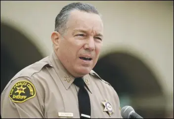  ?? ASSOCIATED PRESS FILES ?? Los Angeles County Sheriff Alex Villanueva, on Friday, blasted a proposal by the county Board of Supervisor­s that could give them the power to remove an elected sheriff from office for cause. The Board made the proposal public, on Thursday.