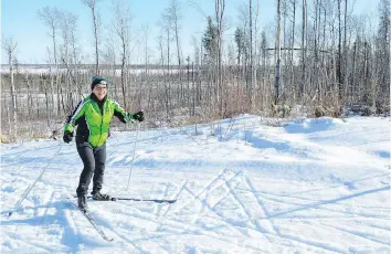  ??  ?? Lac La Ronge Indian Band Chief Tammy Cook-Searson skis at Don Allen trails north of La Ronge.