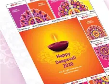  ??  ?? The Deepavali 2020 stamp collection featuring 10 intricate ‘Kolam’-inspired designs.