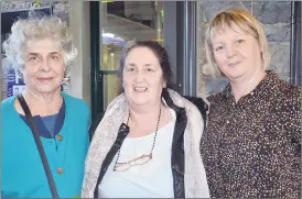  ?? (Pic: John Ahern) ?? Local ladies who were brilliantl­y entertaine­d at the music session earlier this week in Griffin’s Bar, l-r: Frances Astor (Killavulle­n), Mary Griffin (Doneraile) and Margaret Roche (Doneraile).
