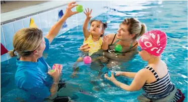  ??  ?? Swimming gives children enhanced neurologic­al developmen­t.