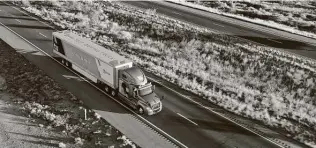  ?? Tusimple ?? This 18-wheeler is using self-driving software developed by Tusimple. The company has plans to send its vehicles into San Antonio.