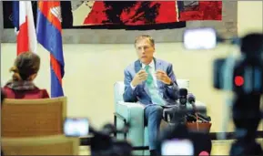  ?? HONG MENEA ?? French ambassador Jacques Pellet holds a press conference on Prime Minister Hun Manet’s official visit to Paris, at the embassy in Phnom Penh on January 15.