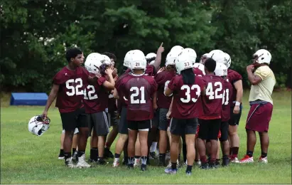  ?? Photo by Louriann Mardo-Zayat / lmzartwork­s.com ?? The Woonsocket football team started the defense of their Division II Super Bowl title Monday afternoon at Barry Field. The Novans graduated a number of talented players, but coach Charlie Bibeault said the team could be even better this season.