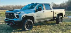  ?? MARC D. GRASSO/BOSTON HERALD ?? As Chevrolet’s newest flagship off-road truck, the 2024 Silverado 2500HD ZR2 is highly desirable and well-priced.