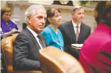  ?? ASSOCIATED PRESS FILE PHOTO ?? Senate Foreign Relations Committee Chairman Sen. Bob Corker, R-Tenn. listens during a meeting hosted by Ivanka Trump on human traffickin­g with congressio­nal leaders last week in the Roosevelt Room of the White House in Washington.