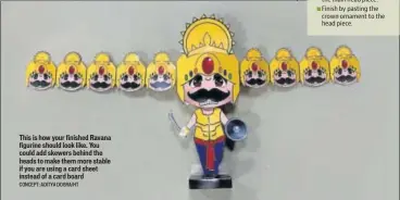  ?? CONCEPT: ADITYA DOGRA/HT ?? This is how your finished Ravana figurine should look like. You could add skewers behind the heads to make them more stable if you are using a card sheet instead of a card board