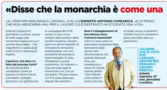  ??  ?? Antonio Caprarica, 67 anni, giornalist­a e scrittore