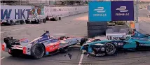  ?? REUTERS ?? L’incidente di Filippi con lo svedese Rosenqvist in gara-1