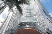  ??  ?? The Fort Lauderdale restaurant is one of three Eddie V’s scheduled to open in buzzy locales across the country in the first quarter of 2021.