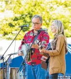  ?? CONTRIBUTE­D PHOTO ?? Jim Pankey, left, and Shelby Satterfiel­d will perform Saturday, March 12, in Chatsworth City Park. The concert is an early step in a visioning project that could bring a small band shell or covered stage to the park.