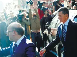  ??  ?? Flynn departs the district court in Washington last week.