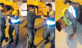 ?? CAPTURA DE VIDEO ?? Tres escenas del incidente de dos policías en Cartagena captados en video.
