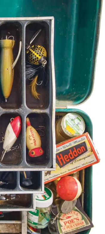  ??  ?? Henry Walsh’s tackle box spoke of his seasons fishing for largemouth bass.