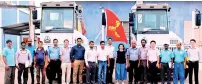  ??  ?? Officials from Carmart, China Harbour Engineerin­g Company Ltd, Sri Lanka Port Authority, Magampura Mahinda Rajapakse Port and Sinotruk at the handing over ceremony