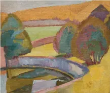  ??  ?? p Vanessa Bell The Pond, Charleston, c. 1916, oil on canvas, 111/23133/4in (29.5335cm)