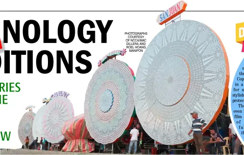  ?? PHOTOGRAPH­S COURTESY OF NCCA/MAC DILLERA AND ROEL HOANG MANIPON ?? SOME of the giant lanterns being prepared for the night’s ligligan parul in San Fernando City, Pampanga.