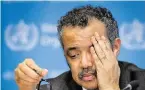  ?? BILD: SN/AFP ?? WHO-Chef Tedros Adhanom Ghebreyesu­s. Er ist Äthiopier.