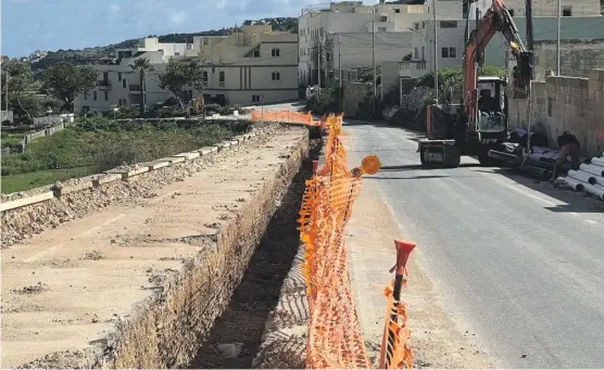  ?? ?? Road works in Għajn Tuffieħa. PHOTO: CHRIS SANT FOURNIER