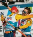  ?? Foto: Lienert ?? Eric Frenzel (li.) und Fabian Rießle ha‰ ben Bronze gewonnen. Es war die zweite Medaille der Kombiniere­r.