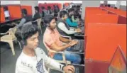  ?? HT PHOTO ?? Tribals are trained in English speaking and technology at BPO centre Yuva in Bastar in Dantewada district.