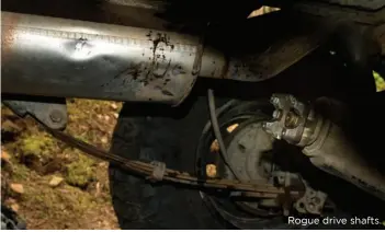  ??  ?? Rogue drive shafts.