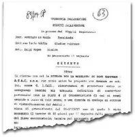  ??  ?? Decreto La prima pagina del provvedime­nto della sezione fallimenta­re del Tribunale di Roma del 20 marzo scorso che di fatto ha bocciato l’atto «inidoneo e lacunoso»