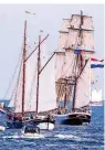  ?? FOTO: /DPA-TMN ?? Segelschif­fe in Aktion: Die Hanse Sail Rostock soll in diesem Jahr wieder stattfinde­n – vergangene­s Jahr musste das Volksfest ausfallen.