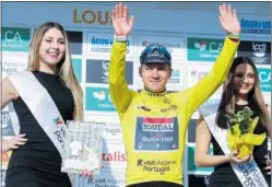  ?? ?? Remco Evenepoel, con el maillot amarillo ayer en Portugal.