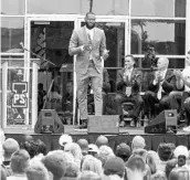  ?? PHIL LONG/ASSOCIATED PRESS ?? While unveiling the I Promise School, LeBron James told the crowd that Akron “is always home for me. Always.”