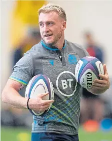  ??  ?? ON THE BALL: Scotland’s Stuart Hogg during training