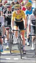  ??  ?? EL LÍDER. Geraint Thomas vivió una jornada tranquila antes de llegar a los Pirineos.