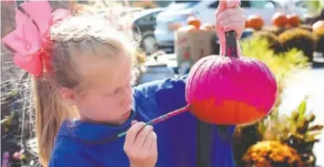  ?? CONTRIBUTE­D PHOTO ?? Pumpkin painting is part of the fun at Barnfest at The Barn Nursery.