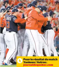  ?? PHOTO D’ARCHIVES, AFP ?? Les Nationals ont balayé les Cardinals en série de championna­t la semaine dernière.